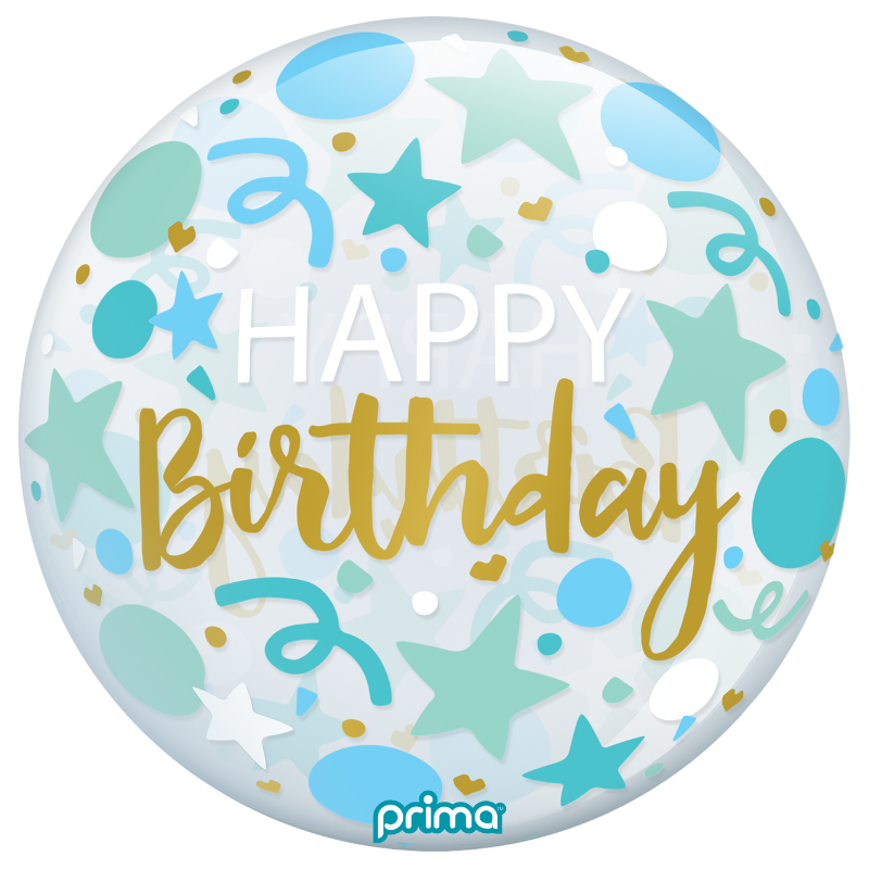 Ballon sphère Happy Birthday étoile | Partyshop Luxembourg